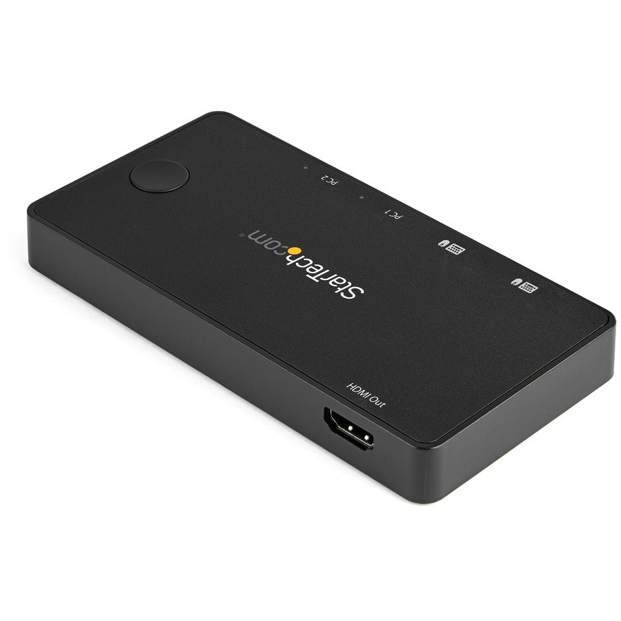 StarTech.com Commutateur KVM USB C à 2 ports - HDMI 4K 60 Hz - Commutateur KVM de bureau UHD compact avec câbles USB Type C - Alimentation par bus MacBook ThinkPad SV211HDUC