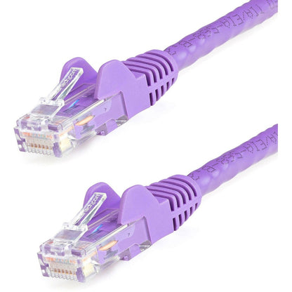 Câble Ethernet CAT6 StarTech.com de 30,5 m - Violet Cordon de raccordement Gigabit PoE UTP 650 MHz 100 W sans accroc Catégorie 6 Câblage certifié UL/TIA N6PATCH100PL