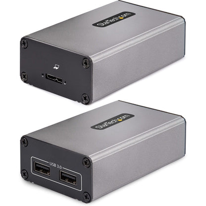 StarTech.com Extendeur USB 3.0 à 2 ports sur fibre multimode OM3, LC/LC, 2 hubs USB-A 5 Gbit/s, 350 m (1 150 pi), extension de fibre optique USB durable F35023-USB-EXTENDER