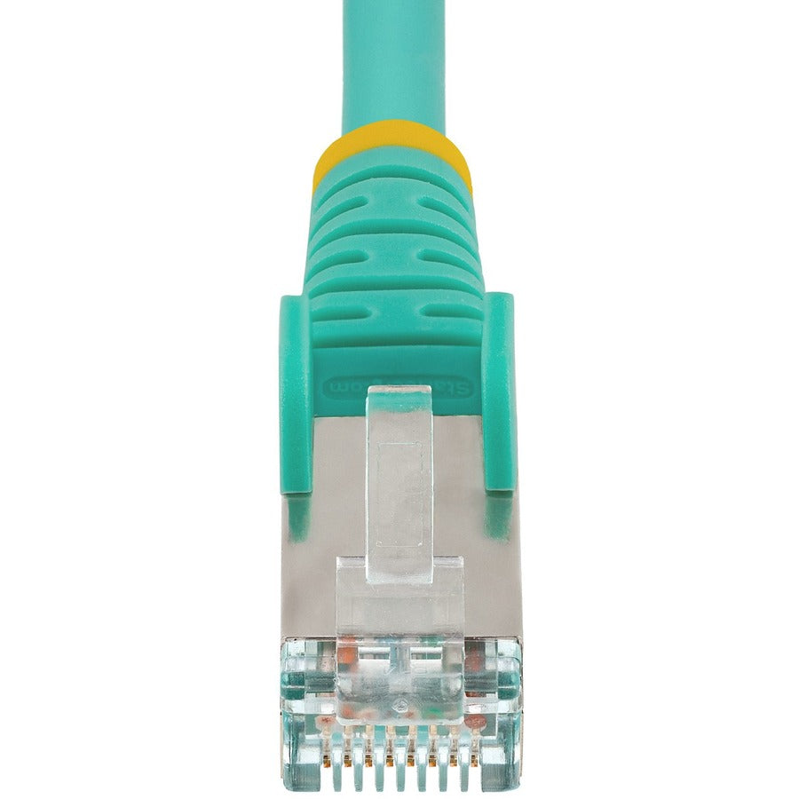 StarTech.com Câble Ethernet CAT6a de 1,5 m, Aqua, faible émission de fumée et zéro halogène (LSZH), 10 GbE, 100 W, PoE, S/FTP, cordon de raccordement réseau RJ-45 sans accroc NLAQ-5F-CAT6A-PATCH
