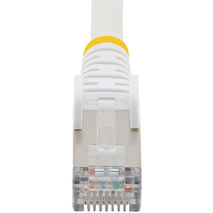 StarTech.com Câble Ethernet CAT6a de 3 m, cordon de raccordement réseau RJ-45 sans accroc PoE S/FTP 10 GbE 100 W, blanc à faible émission de fumée et sans halogène (LSZH) NLWH-10F-CAT6A-PATCH