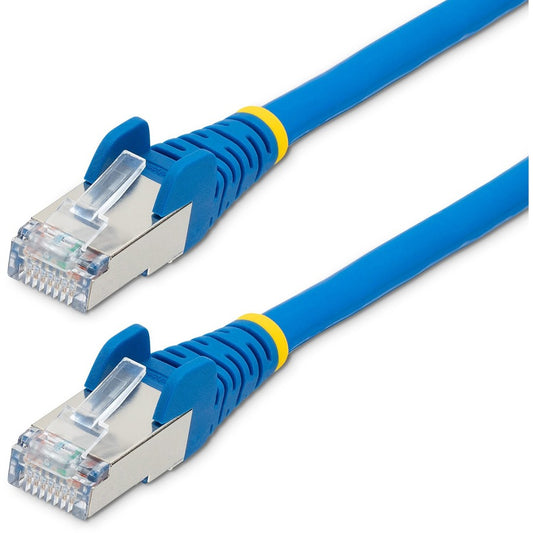 StarTech.com Câble Ethernet CAT6a de 1,2 m, bleu, faible émission de fumée et zéro halogène (LSZH), 10 GbE, 100 W, PoE, S/FTP, cordon de raccordement réseau RJ-45 sans accroc NLBL-4F-CAT6A-PATCH