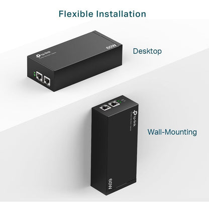 TP-Link TP-Link TL-PoE170S - Injecteur PoE Gigabit 802.3at/af/bt - Adaptateur non-PoE vers PoE - Fournit jusqu'à 60 W (PoE++) - Plug &amp; Play - Montage sur bureau/mural - Distance jusqu'à 328 pi - Certifié UL - Noir TL-POE170S
