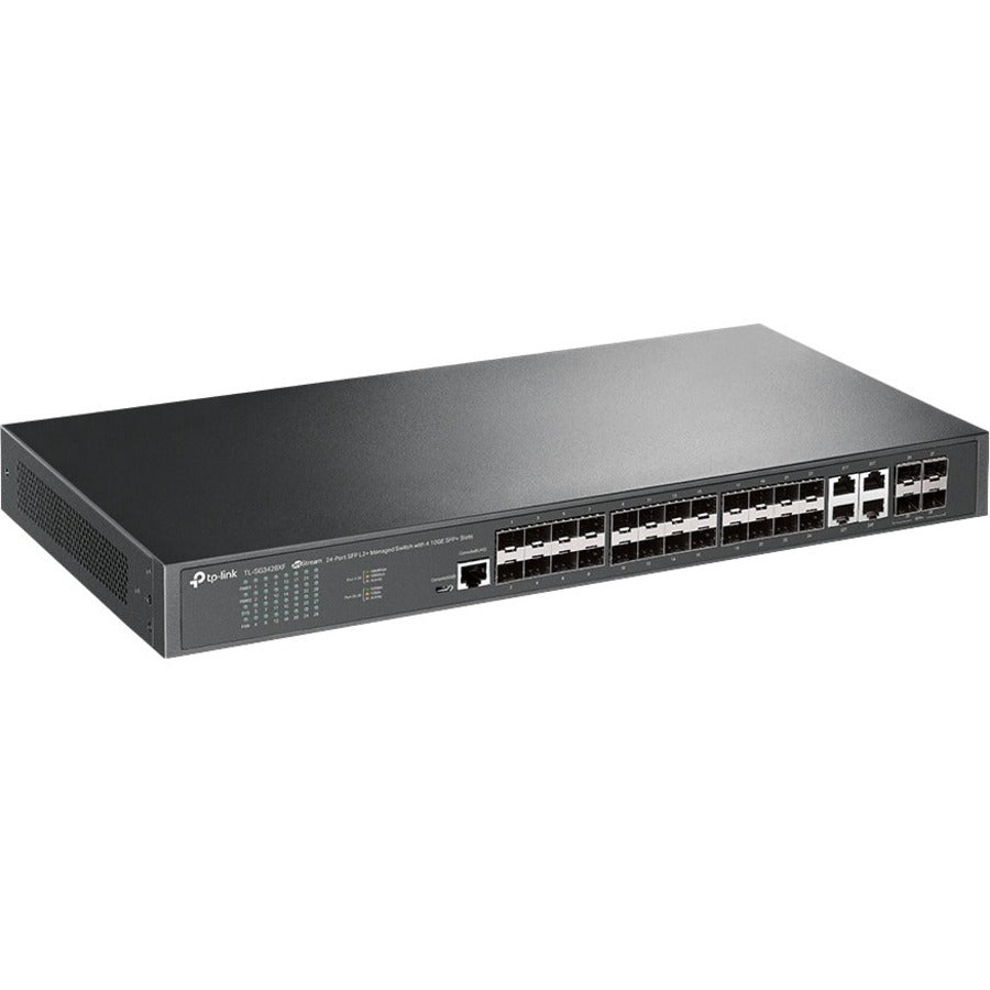 TP-Link TL-SG3428XF - Commutateur géré JetStream™ 24 ports SFP L2+ avec 4 emplacements SFP+ 10GE - Protection à vie limitée TL-SG3428XF