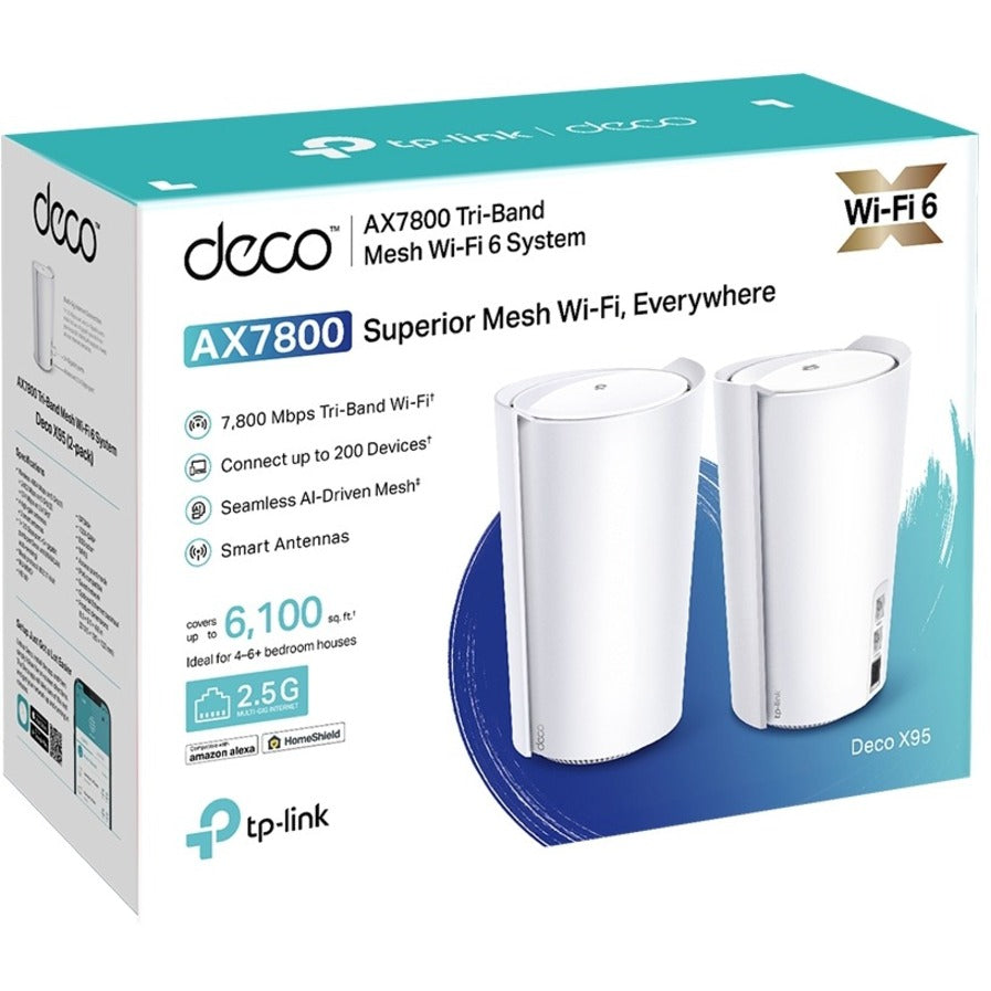 Routeur sans fil Ethernet TP-Link Deco X95 Wi-Fi 6 IEEE 802.11 a/b/g/n/ac/ax DECO X95 (LOT DE 2)