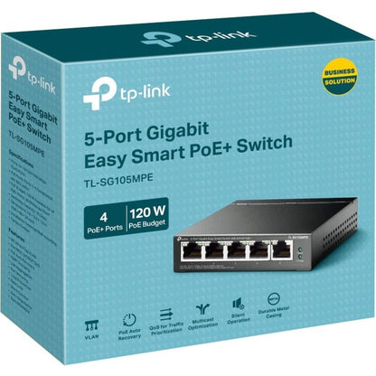 Commutateur intelligent Gigabit Easy Smart 5 ports TP-Link avec PoE+ 4 ports TL-SG105MPE