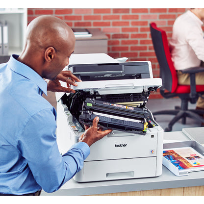 Brother MFC-L3770CDW Compact Digital Color All-in-One Printer-Laser Quality Results with 3.7" Color Touchscreen-Duplex Printing and Scanning-Copier/Fax/Scanner-25 ppm Mono/25 ppm Color Print-2400x600 dpi Print-280 sheets Input-Wireless LAN MFC-L3770cdw