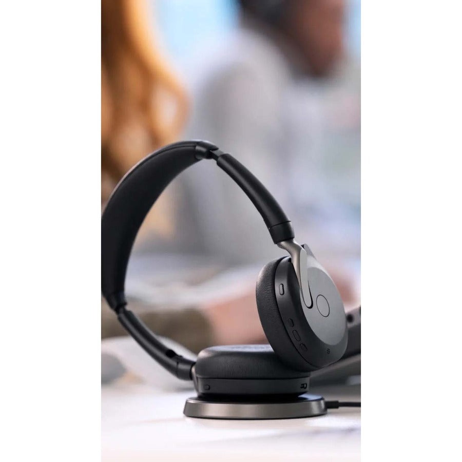 Jabra Evolve2 65 Flex UC Stereo USB-A Headset with Charging Pad 26699-989-989-01