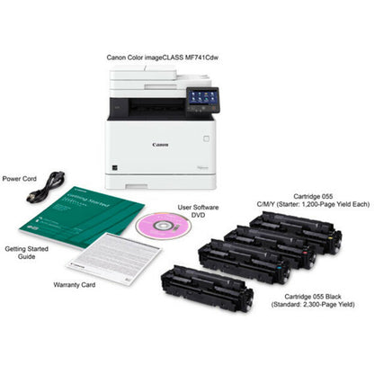 Canon imageCLASS MF740 MF741Cdw Laser Multifunction Printer-Color-Copier/Scanner-ppm Mono/28 ppm Color Print-600x600 dpi Print-Automatic Duplex Print-300 sheets Input-600 dpi Optical Scan-Wireless LAN-Near Field Communication (NFC)-Mopria 3101C015