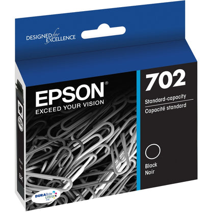 Cartouche d'encre à jet d'encre d'origine Epson DURABrite Ultra T702 à rendement standard - Noir - 1 unité T702120-S
