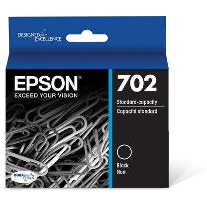 Cartouche d'encre à jet d'encre d'origine Epson DURABrite Ultra T702 à rendement standard - Noir - 1 unité T702120-S