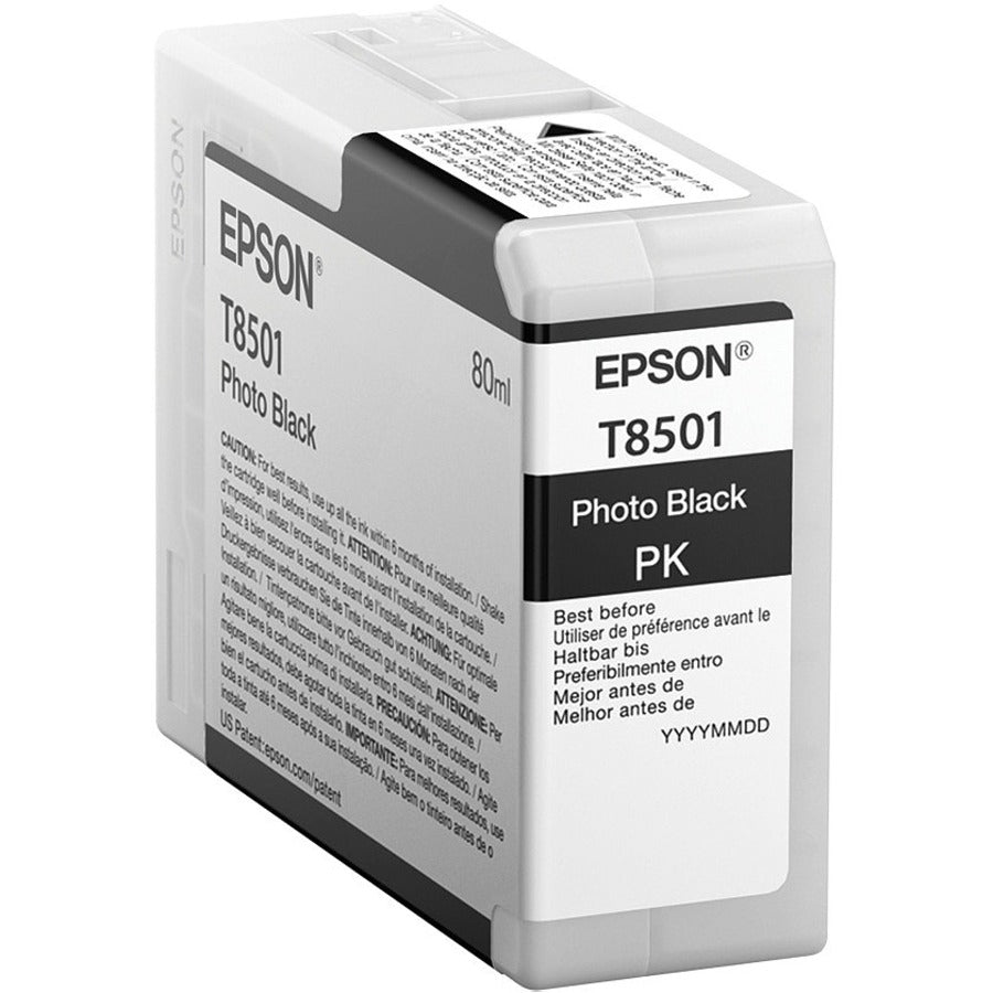 Cartouche d'encre jet d'encre d'origine Epson UltraChrome HD T850 - Pack photo noir T850100