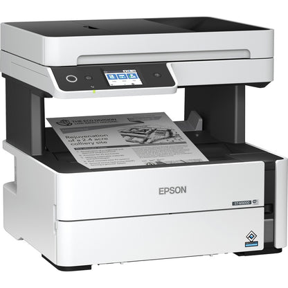 Epson WorkForce ST-M3000 Monochrome Multifunction Supertank Printer. Cartridge Free MFP with ADF & Fax Inkjet copier/Fax/Scanner-1200x2400 dpi Print-Automatic Duplex Print-1200 dpi Optical Scan-20 ppm-Up to 23k pages of ink-Wireless LAN C11CG93201