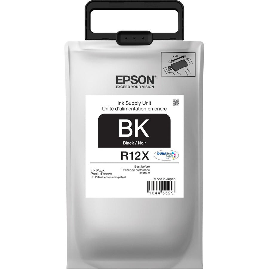 Cartouche d'encre à jet d'encre haute capacité d'origine Epson DURABrite Ultra R12X - Pack noir TR12X120