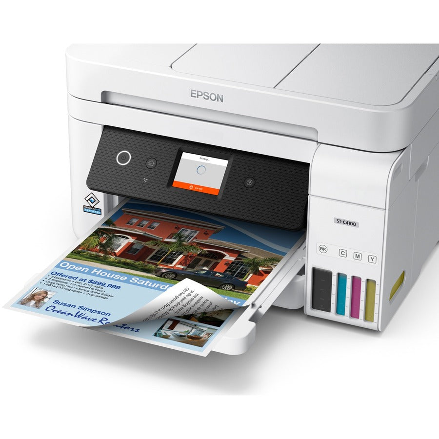 Epson WorkForce ST-C4100 Wireless Inkjet Multifunction Printer - Color C11CJ60203