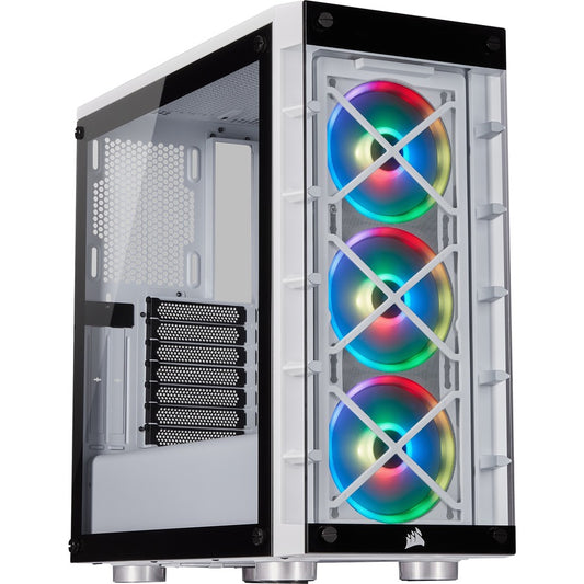 Boîtier intelligent ATX moyen-tour Corsair iCUE 465X RGB - Blanc CC-9011189-WW
