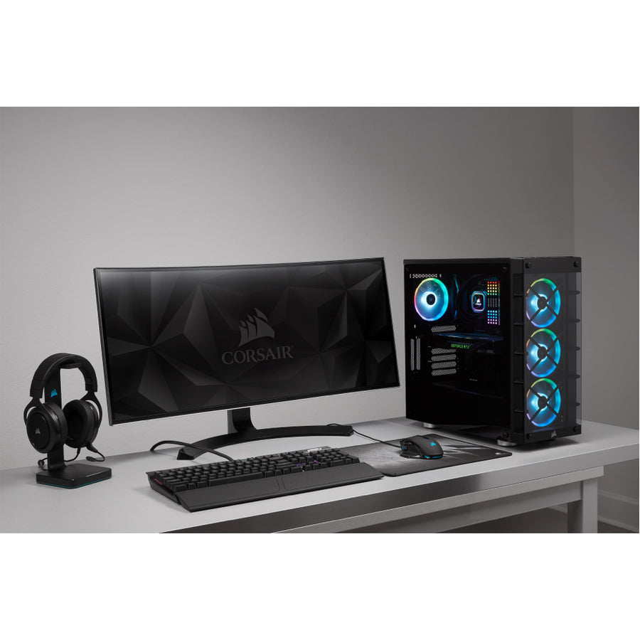 Corsair iCUE 465X RGB Mid-Tower ATX Smart Case - White CC-9011189-WW