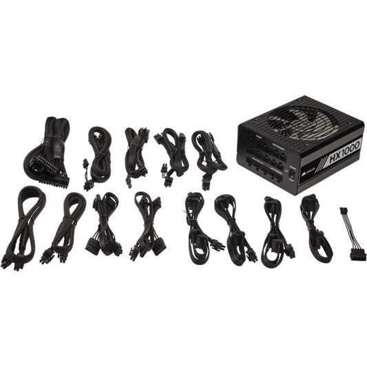 Corsair HX Series HX1000 - Bloc d'alimentation entièrement modulaire 1 000 W certifié 80 PLUS Platinum CP-9020139-NA