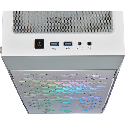 Boîtier intelligent moyen tour en verre trempé Corsair iCUE 220T RGB Airflow - Blanc CC-9011174-WW