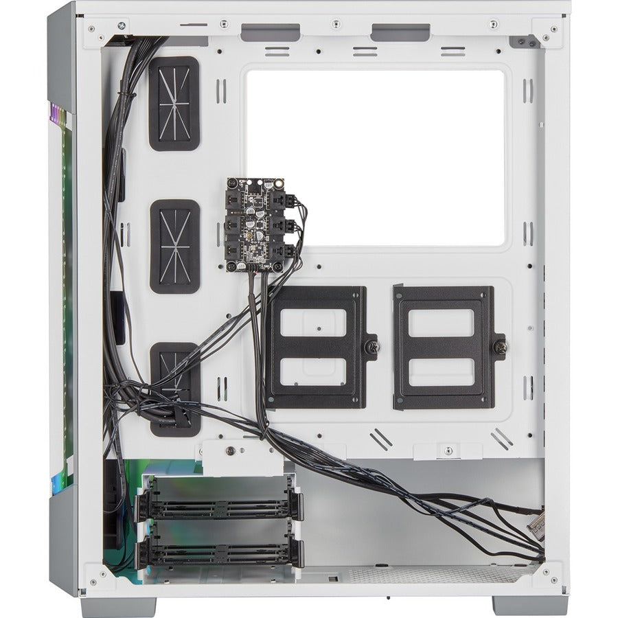 Boîtier intelligent moyen tour en verre trempé Corsair iCUE 220T RGB Airflow - Blanc CC-9011174-WW