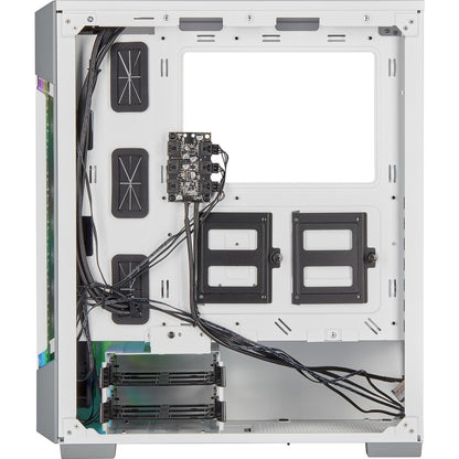 Boîtier intelligent moyen tour en verre trempé Corsair iCUE 220T RGB Airflow - Blanc CC-9011174-WW