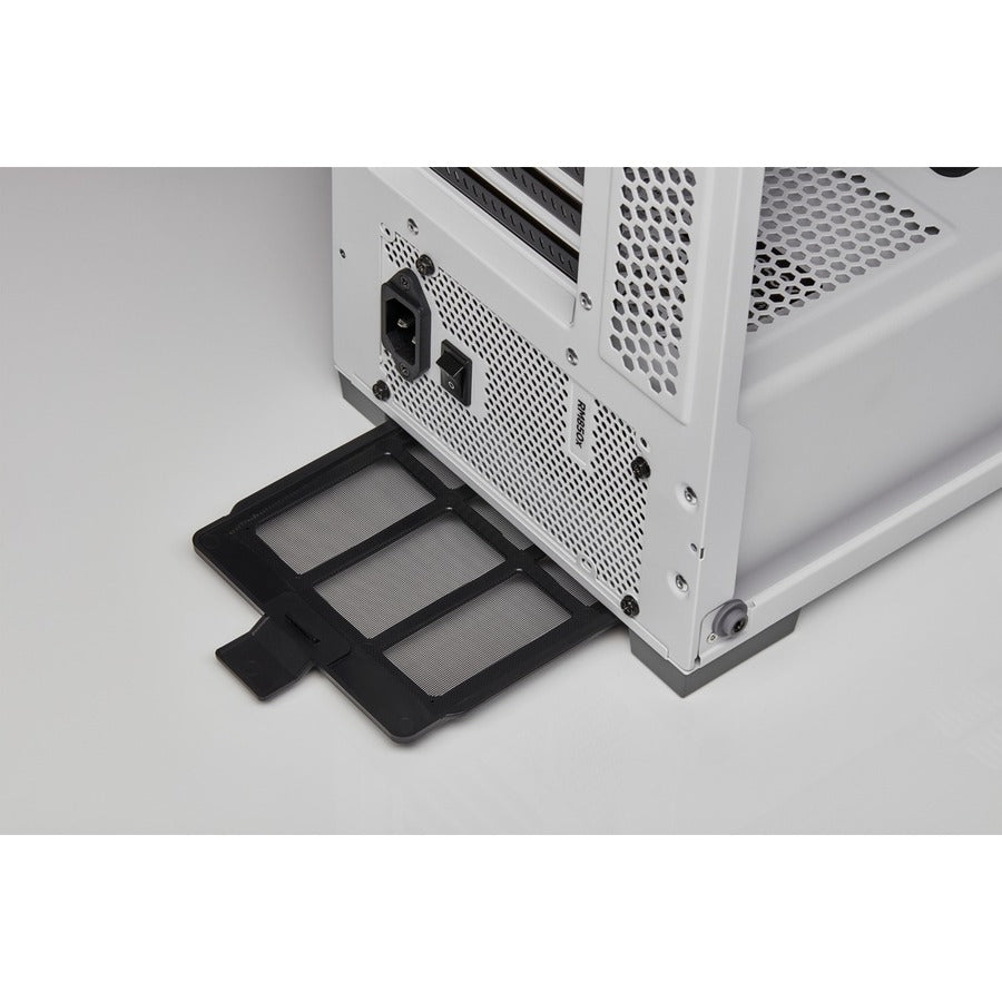 Boîtier intelligent moyen tour en verre trempé Corsair iCUE 220T RGB Airflow - Blanc CC-9011174-WW