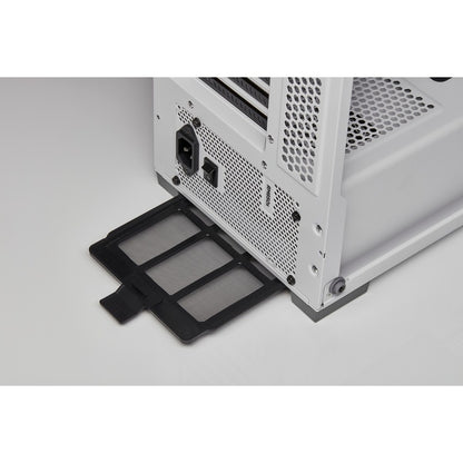 Boîtier intelligent moyen tour en verre trempé Corsair iCUE 220T RGB Airflow - Blanc CC-9011174-WW
