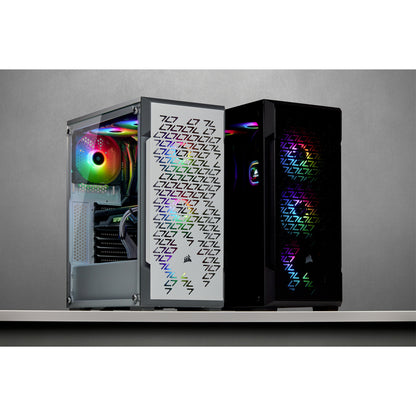 Boîtier intelligent moyen tour en verre trempé Corsair iCUE 220T RGB Airflow - Blanc CC-9011174-WW