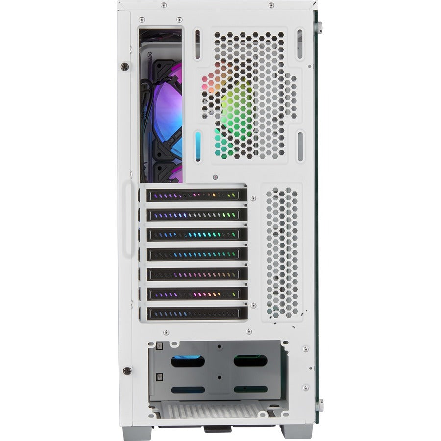 Boîtier intelligent moyen tour en verre trempé Corsair iCUE 220T RGB Airflow - Blanc CC-9011174-WW