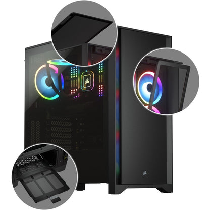 Boîtier ATX moyen-tour en verre trempé Corsair 4000D - Noir CC-9011198-WW