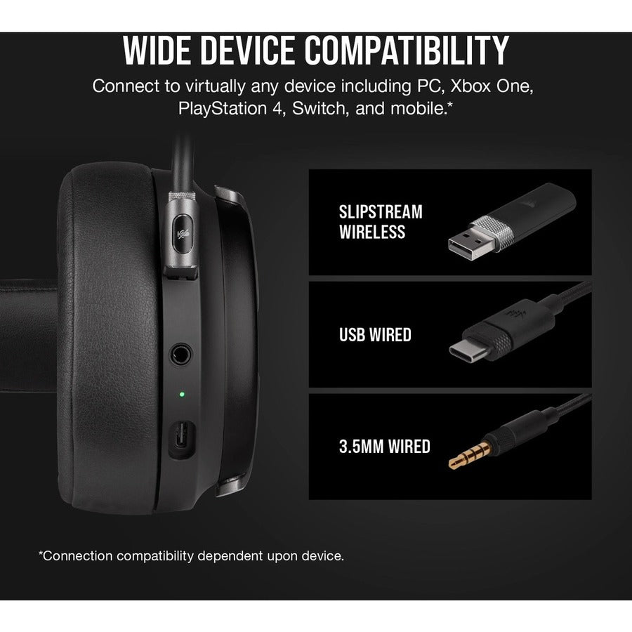 Casque de jeu haute fidélité Corsair VIRTUOSO RGB WIRELESS - Carbone CA-9011185-NA