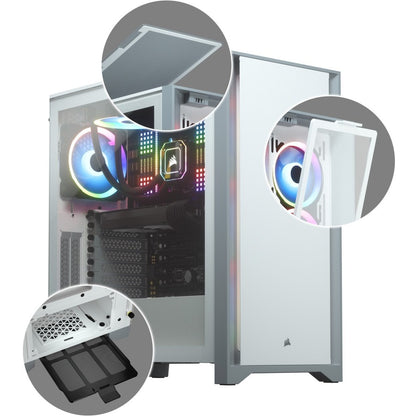 Corsair 4000D Tempered Glass Mid-Tower ATX Case - White CC-9011199-WW