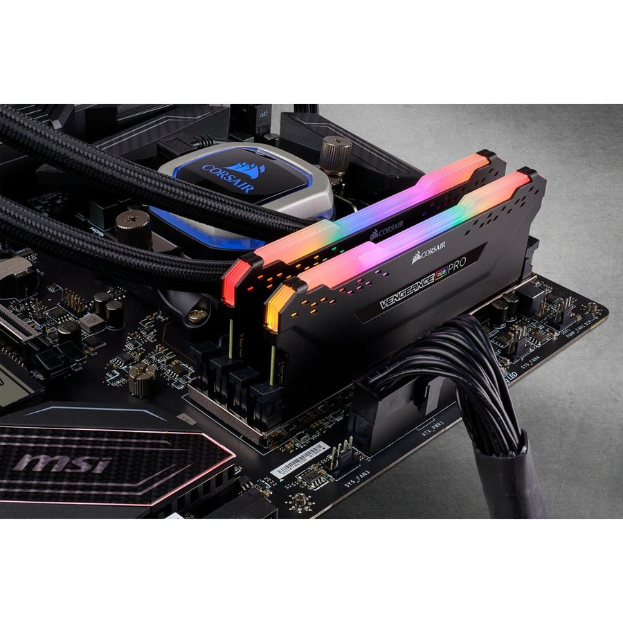 Kit de mémoire Corsair Vengeance RGB Pro 16 Go (2 x 8 Go) DDR4 DRAM 3600 MHz C16 - Noir CMW16GX4M2K3600C16