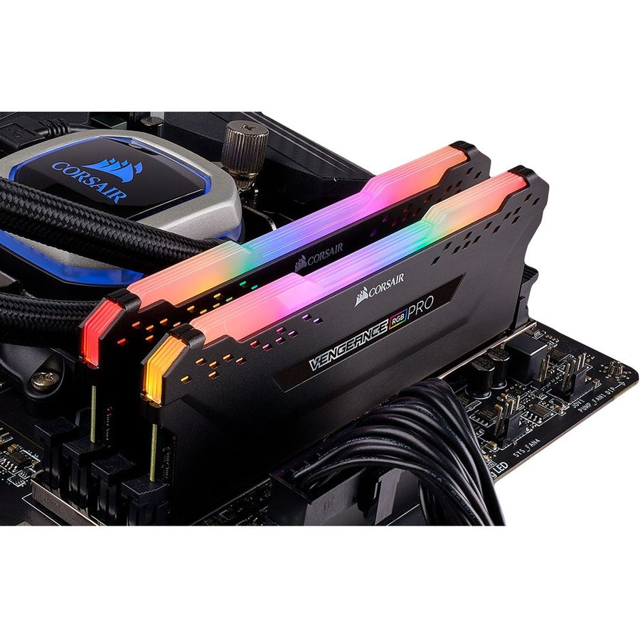 Kit de mémoire Corsair Vengeance RGB Pro 16 Go (2 x 8 Go) DDR4 DRAM 3600 MHz C16 - Noir CMW16GX4M2K3600C16
