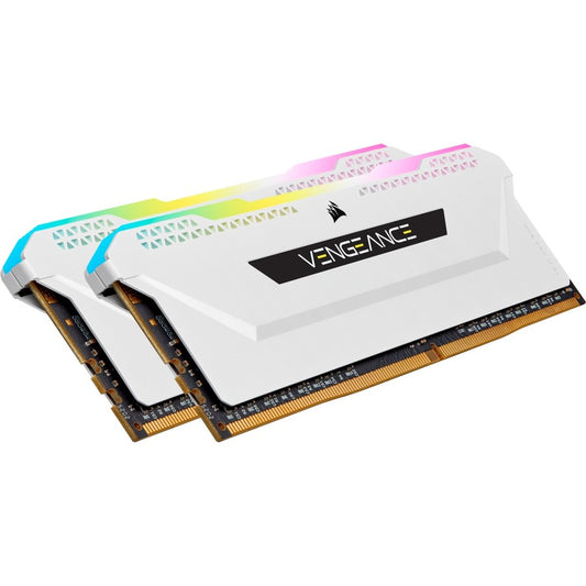 Kit de mémoire Corsair Vengeance RGB Pro SL 16 Go (2 x 8 Go) DDR4 DRAM 3600 MHz C18 - Blanc CMH16GX4M2D3600C18W