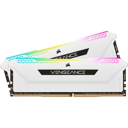 Kit de mémoire Corsair Vengeance RGB Pro SL 32 Go (2 x 16 Go) DDR4 DRAM 3600 MHz C18 - Blanc CMH32GX4M2D3600C18W