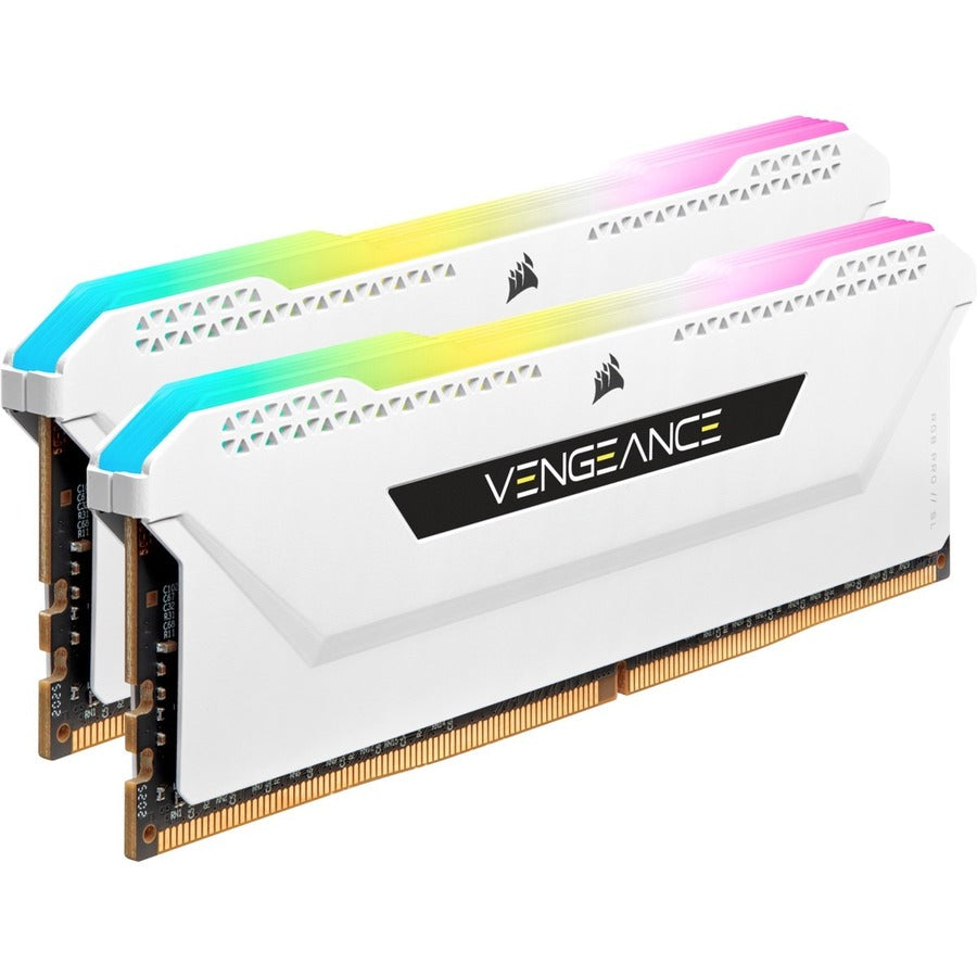 Kit de mémoire Corsair Vengeance RGB Pro SL 32 Go (2 x 16 Go) DDR4 DRAM 3600 MHz C18 - Blanc CMH32GX4M2D3600C18W