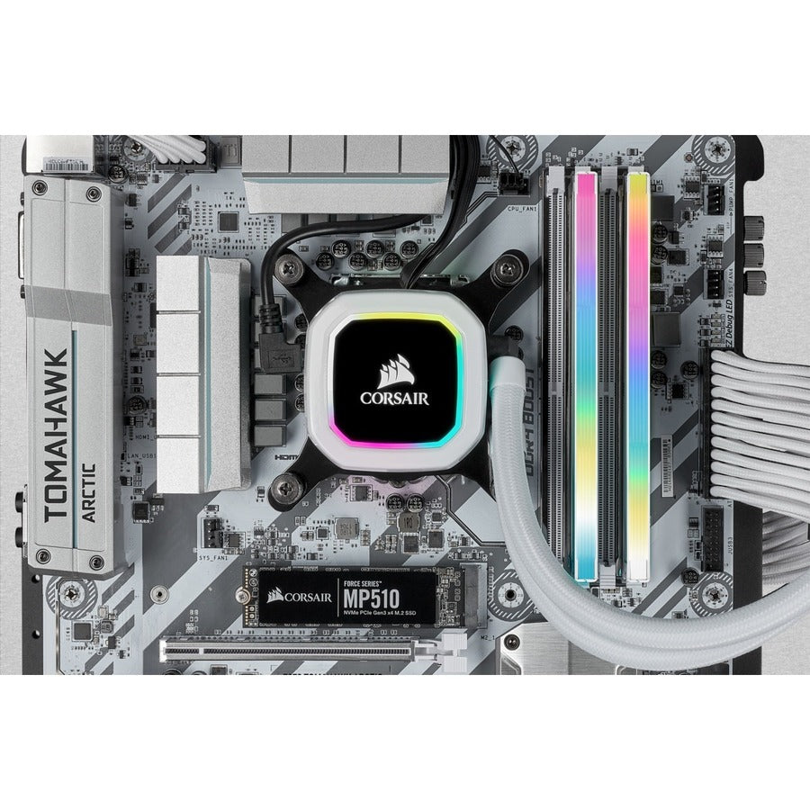 Kit de mémoire Corsair Vengeance RGB Pro SL 32 Go (2 x 16 Go) DDR4 DRAM 3600 MHz C18 - Blanc CMH32GX4M2D3600C18W