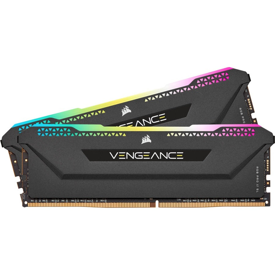 Kit de mémoire Corsair Vengeance RGB Pro SL 32 Go (2 x 16 Go) DDR4 DRAM 3200 MHz C16 - Noir CMH32GX4M2E3200C16