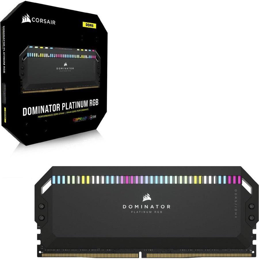 Kit de mémoire Corsair Dominator Platinum RGB 32 Go (2 x 16 Go) DDR5 DRAM 5 200 MHz C40 - Noir CMT32GX5M2B5200C40