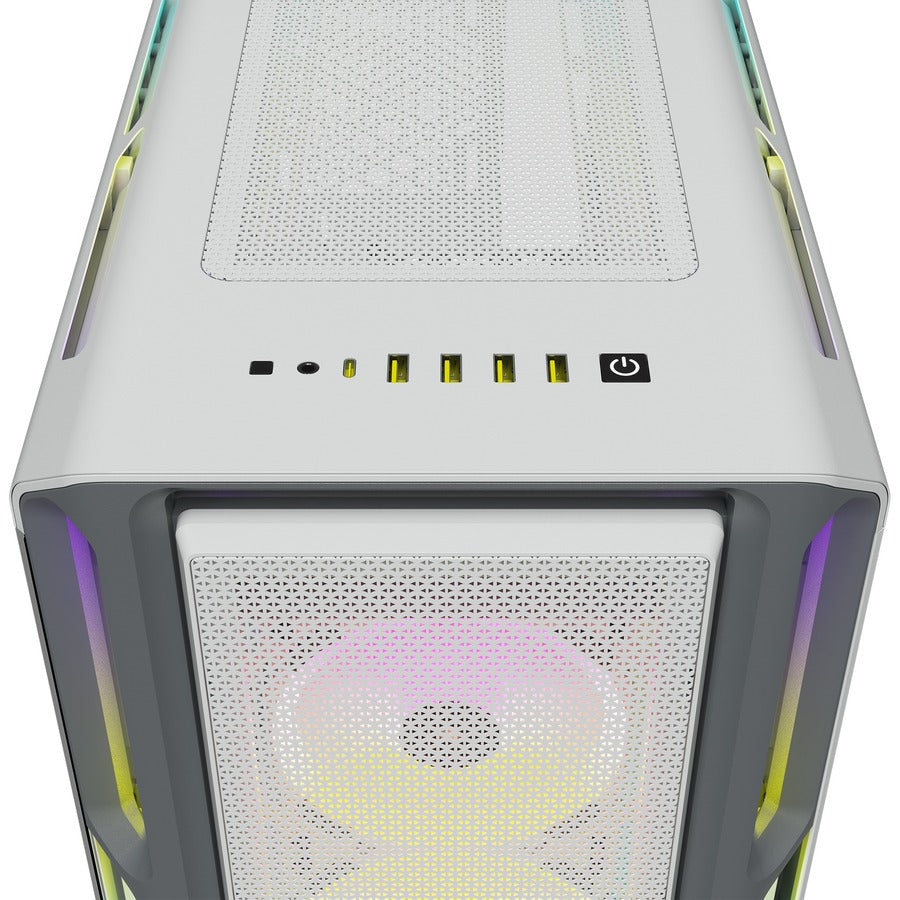 Boîtier PC ATX moyen-tour en verre trempé Corsair iCUE 5000T RGB - Blanc CC-9011231-WW