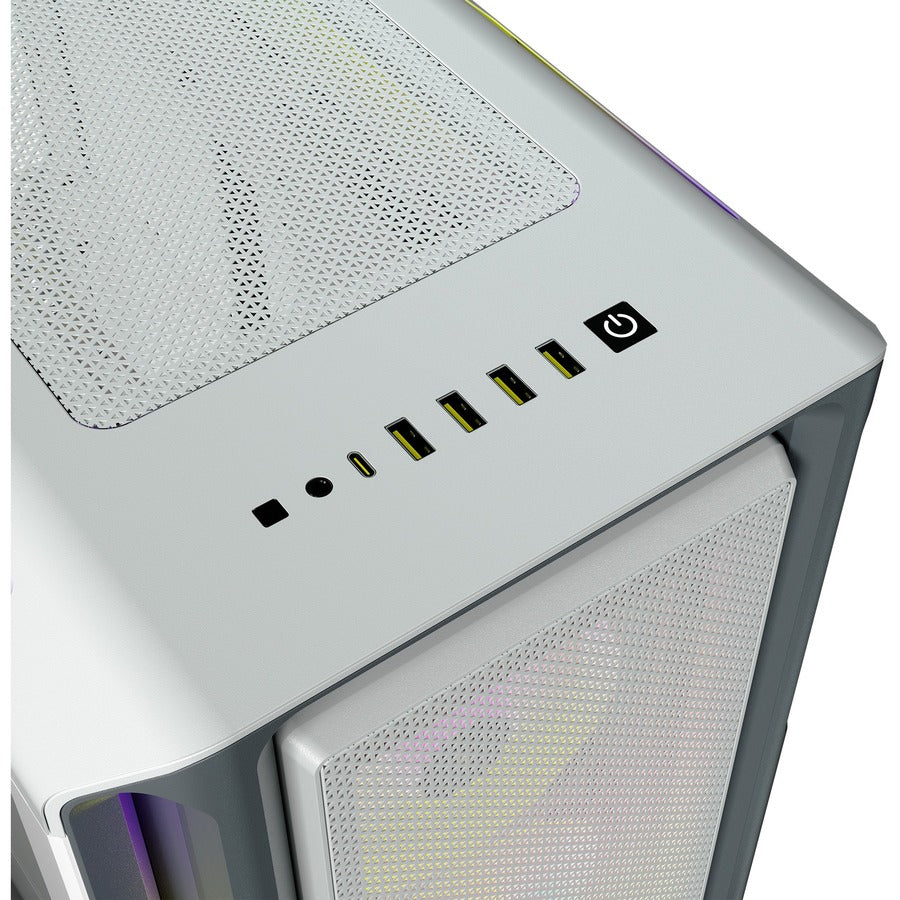 Boîtier PC ATX moyen-tour en verre trempé Corsair iCUE 5000T RGB - Blanc CC-9011231-WW