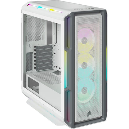 Boîtier PC ATX moyen-tour en verre trempé Corsair iCUE 5000T RGB - Blanc CC-9011231-WW