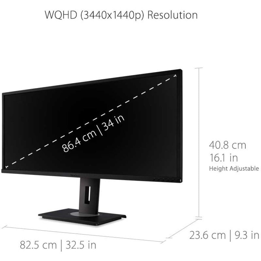 Moniteur LED ViewSonic Graphic VG3448 34" UWQHD - 21:9 - Noir VG3448