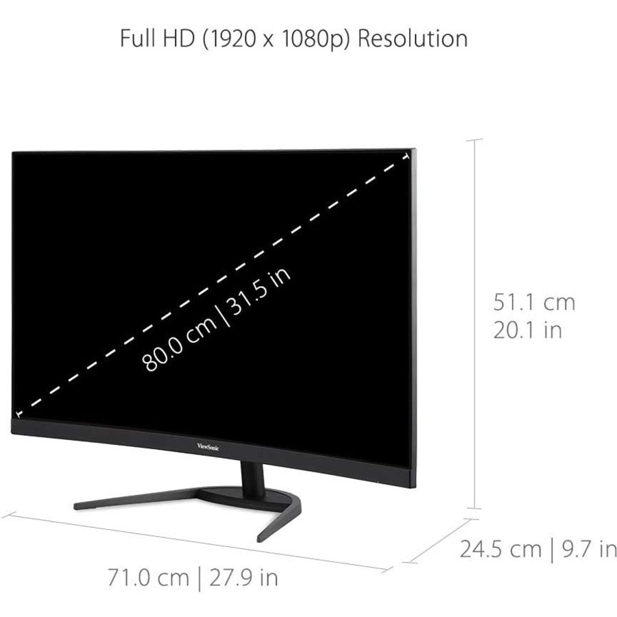 Écran Viewsonic 32", panneau MVA, résolution 1920 x 1080 VX3268-PC-MHD