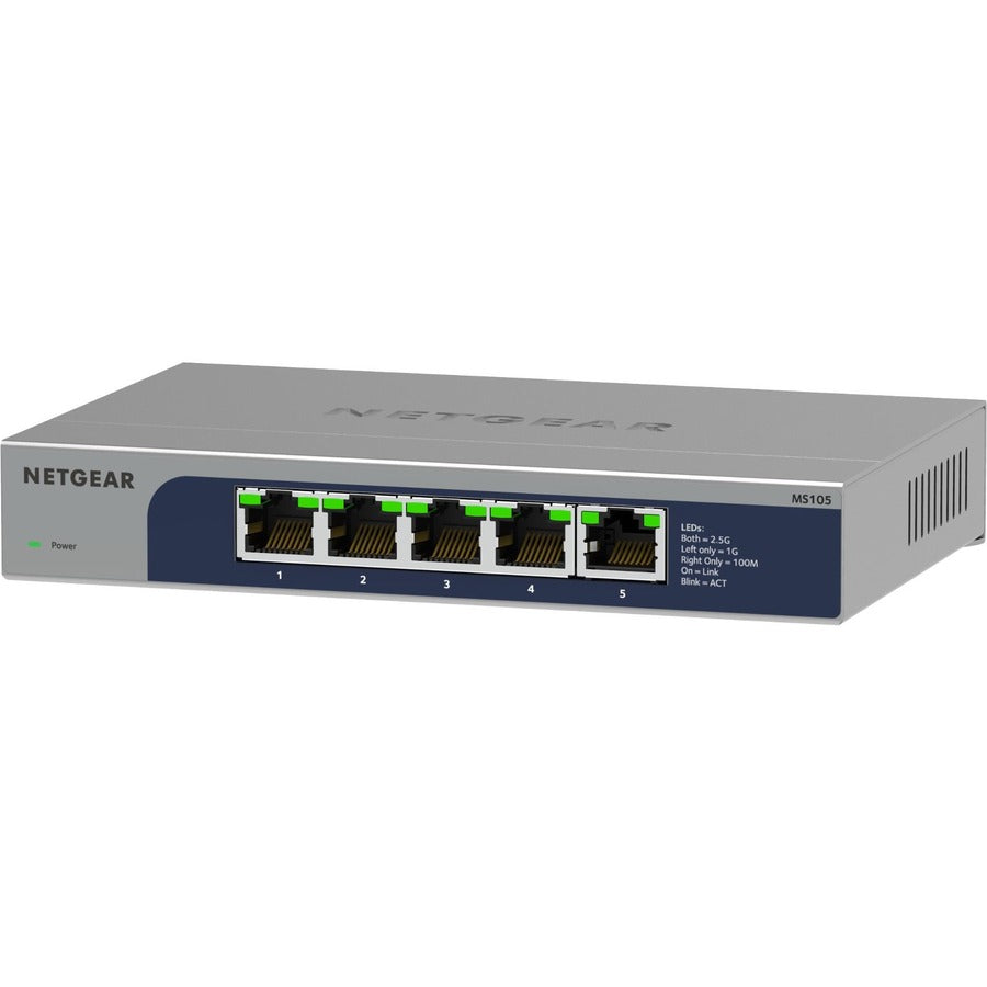 Commutateur Ethernet non géré multi-Gigabit (2,5 G) à 5 ports Netgear MS105-100NAS