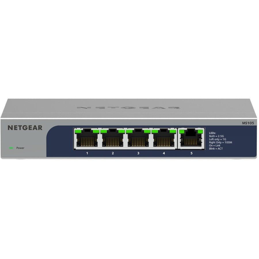 Commutateur Ethernet non géré multi-Gigabit (2,5 G) à 5 ports Netgear MS105-100NAS