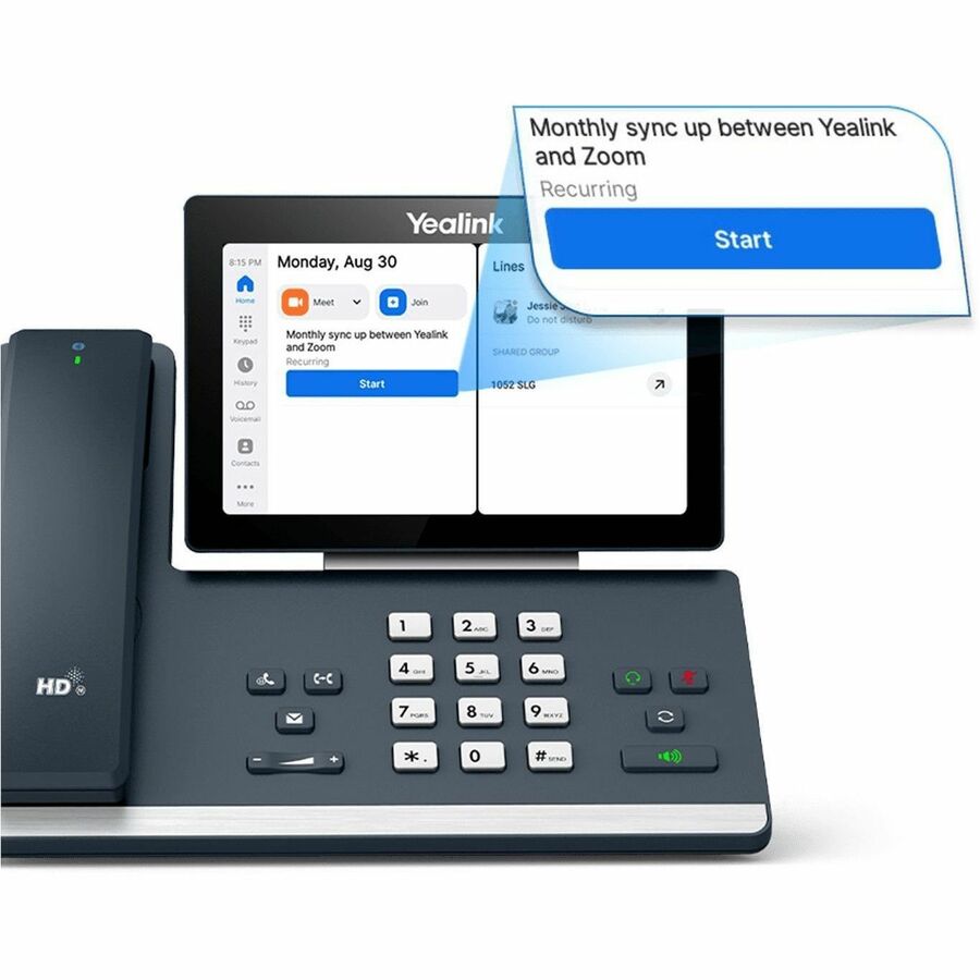 Téléphone IP Yealink MP58-ZOOM - Filaire - Filaire - Bluetooth, Wi-Fi - Montage mural, Bureau - Gris classique MP58-ZOOM