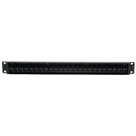 Panneau de brassage Tripp Lite 24 ports Cat6 Cat5 traversant pour montage en rack 568A/B RJ45 1URM TAA N254-024