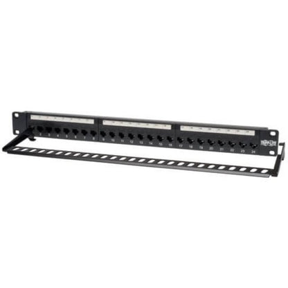 Panneau de brassage Tripp Lite 24 ports Cat6 Cat5 traversant pour montage en rack 568A/B RJ45 1URM TAA N254-024